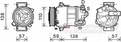 VAN WEZEL 0100k133 -  Компрессор, кондиционер